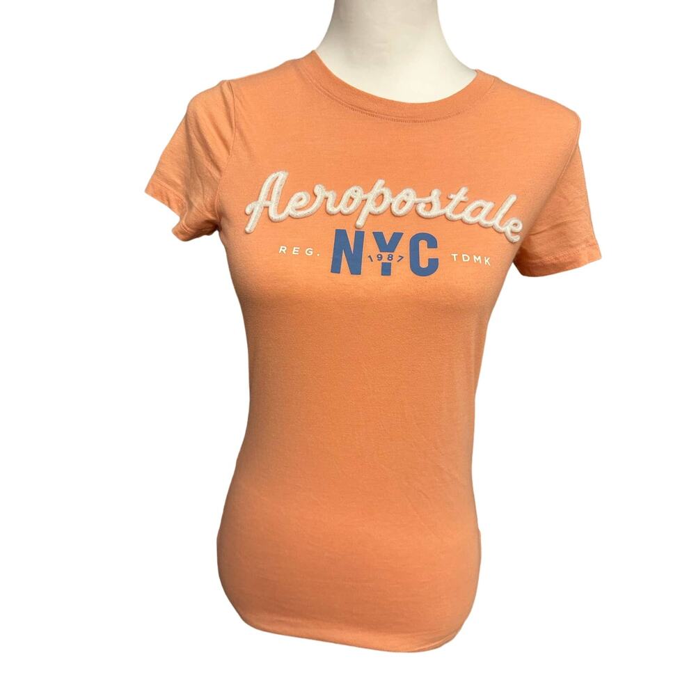 Aeropostale Women's NYC Logo Tee - Orange